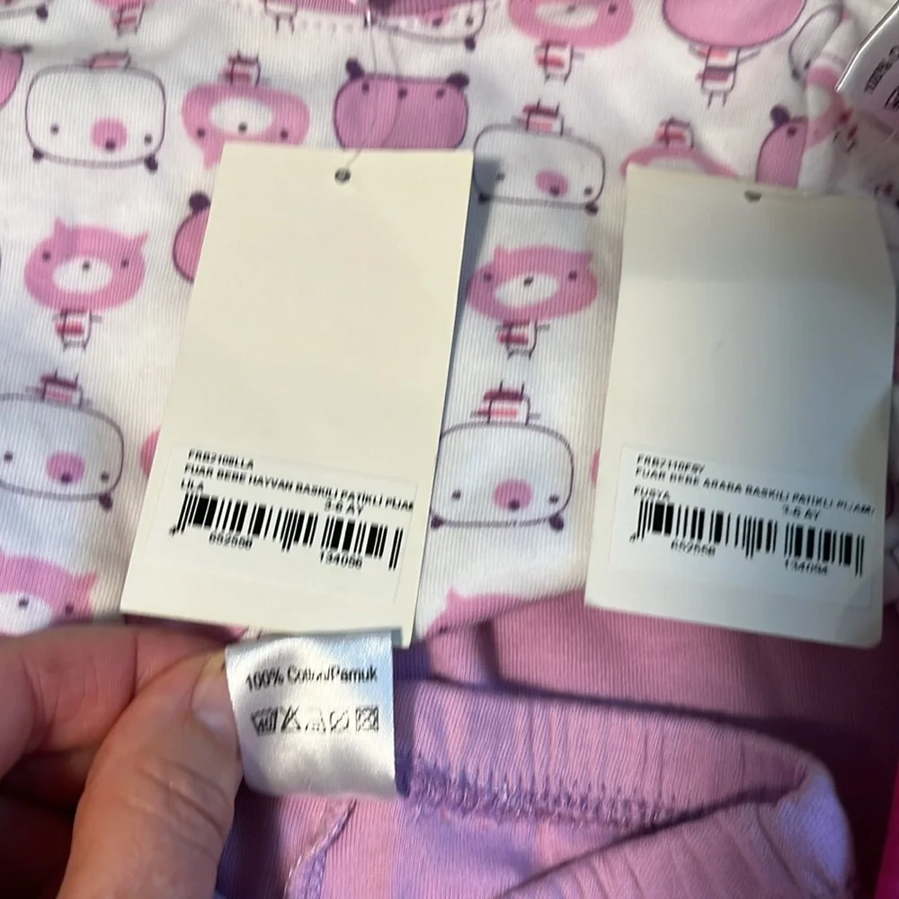 Pajama Sets for Infant Girls 3/6 Mos NEW Bundle of 2